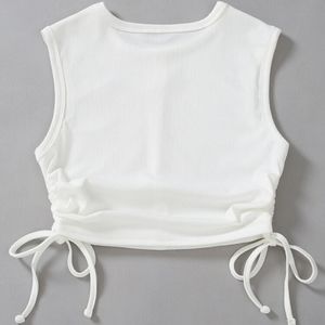 White rib knit tank top